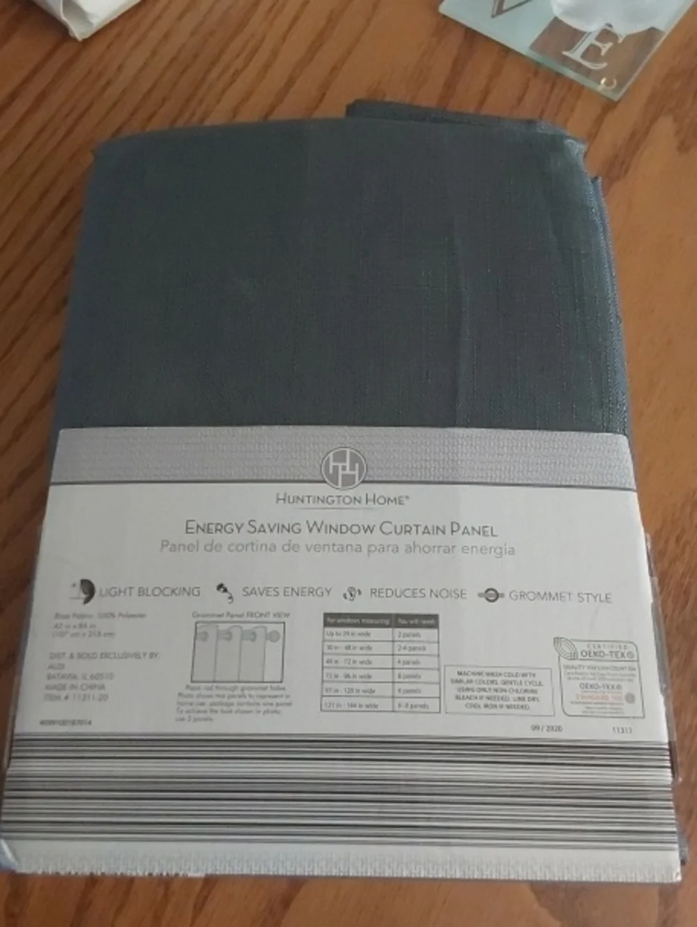 Huntington Home Energy Saving Window curtain Panel Charcoal gray